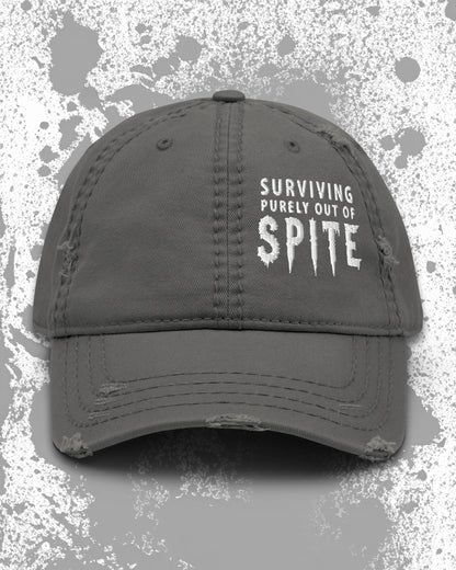 Surviving Purely Out of Spite Distressed Dad Hat