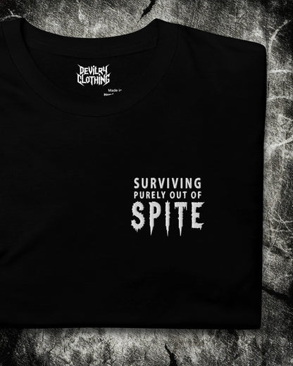 Surviving Purely Out of Spite Embroidered T-Shirt