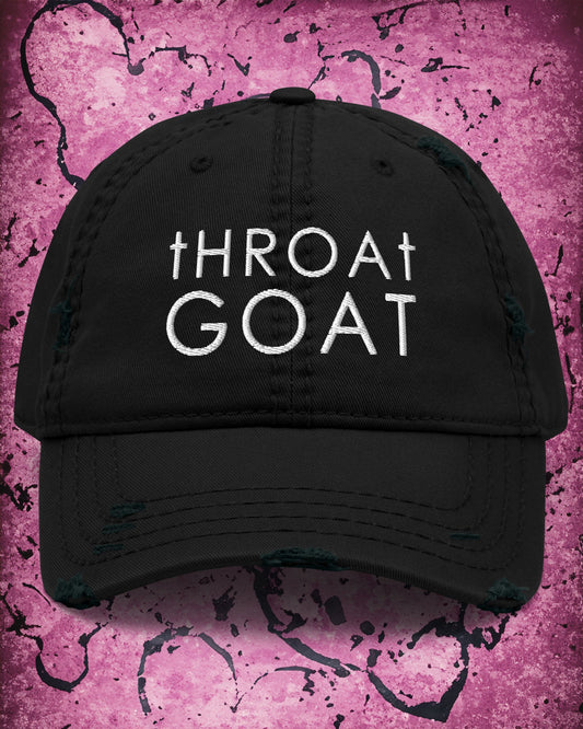 Throat Goat Distressed Dad Hat