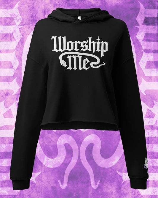 Worship Me Cropped Hoodie