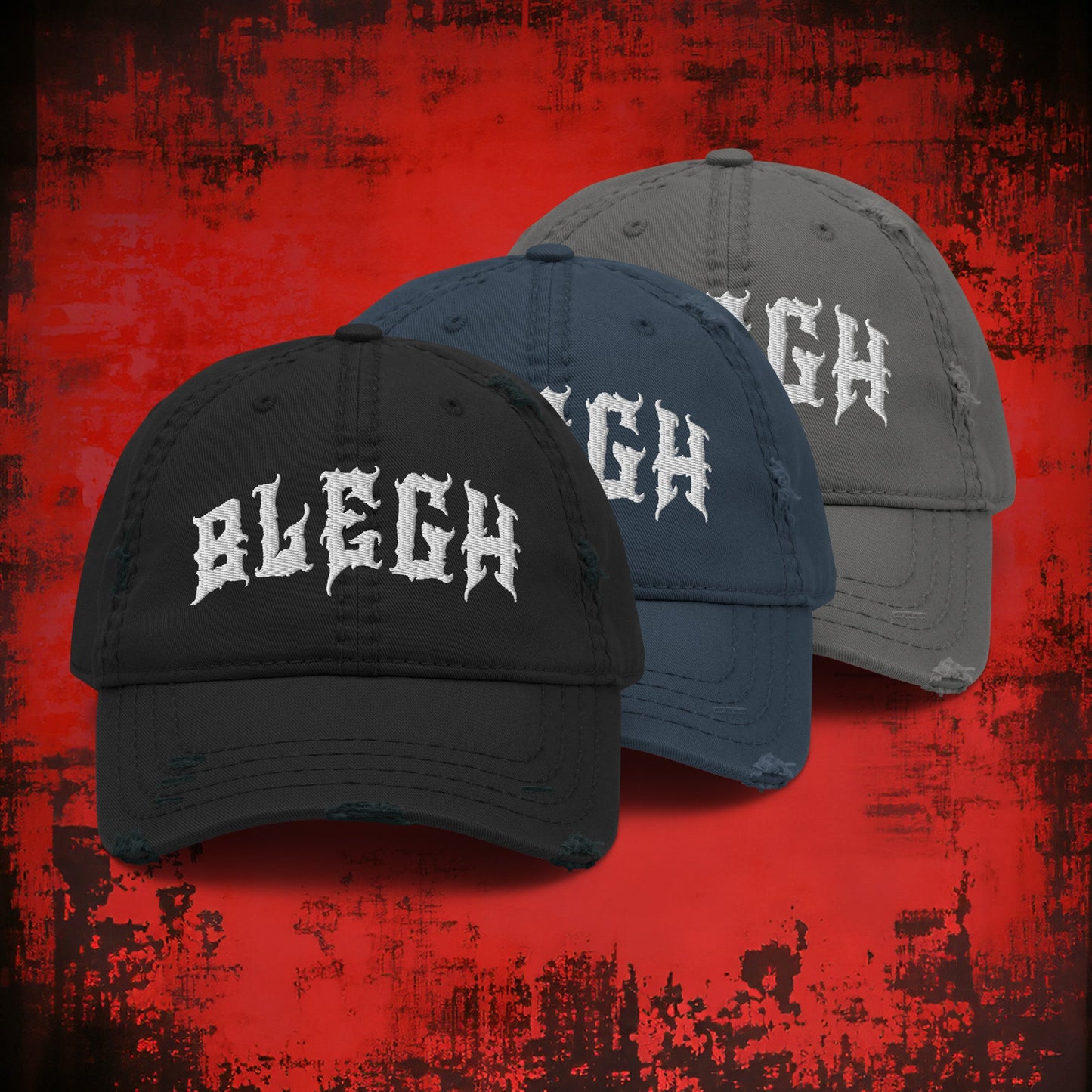 Blegh Distressed Dad Hat