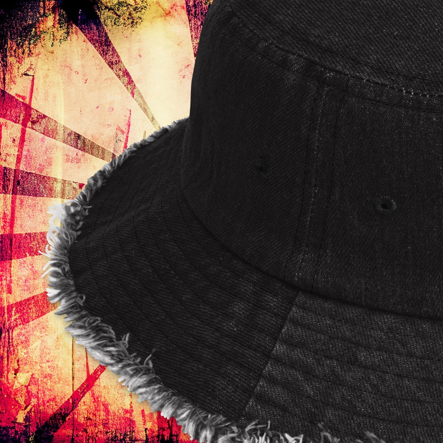 Bleghssed Distressed Denim Bucket Hat