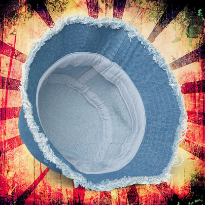 Bleghssed Distressed Denim Bucket Hat