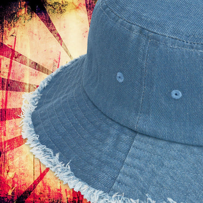 Bleghssed Distressed Denim Bucket Hat