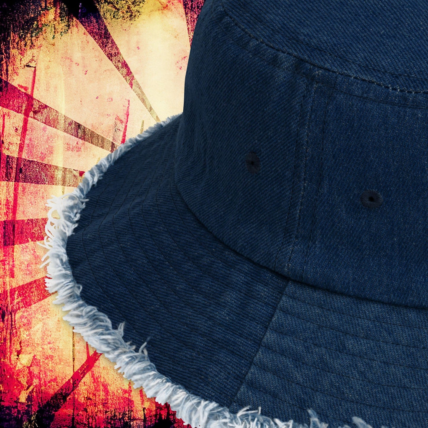 Bleghssed Distressed Denim Bucket Hat