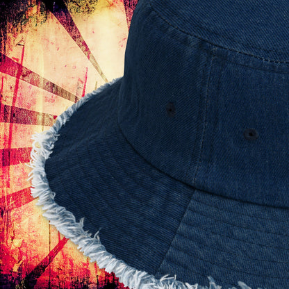 Bleghssed Distressed Denim Bucket Hat