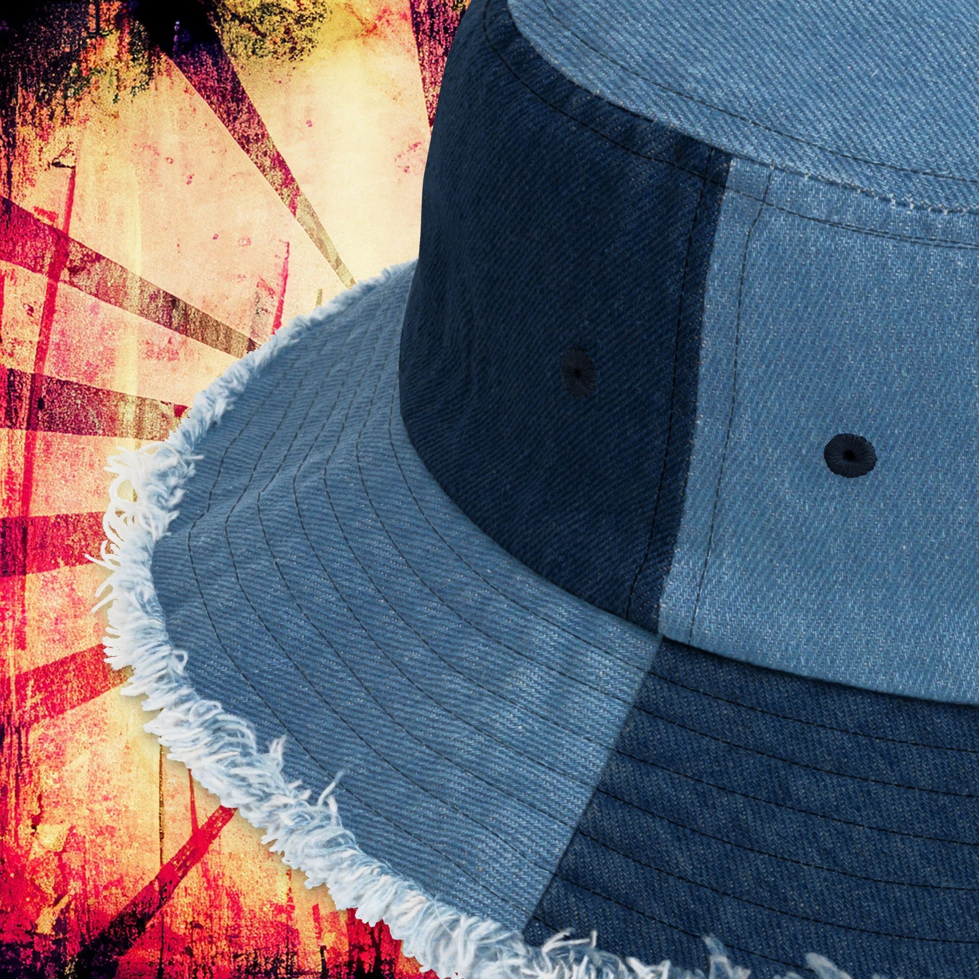 Bleghssed Distressed Denim Bucket Hat